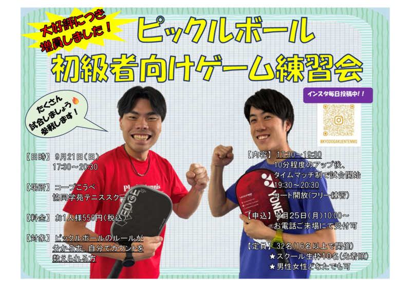 ピックル　初級者ゲーム練習会のサムネイル