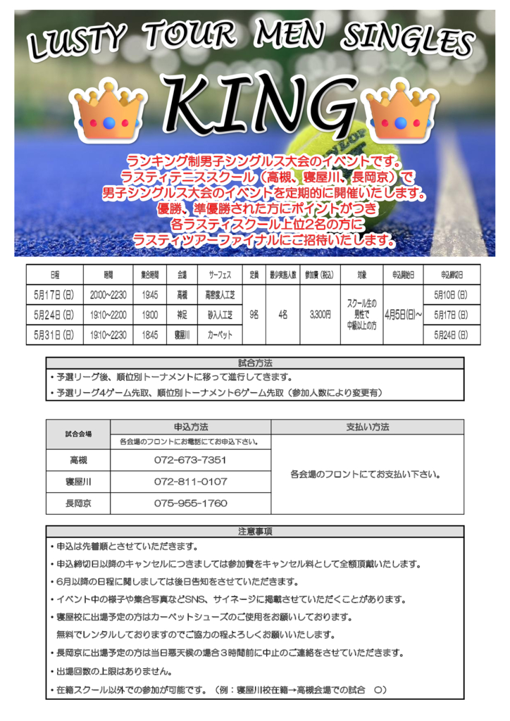 ラスティ合同男子シングルスイベントのサムネイル